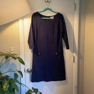Lilly Pulitzer Navy Shift Dress w Pink Back Zipper